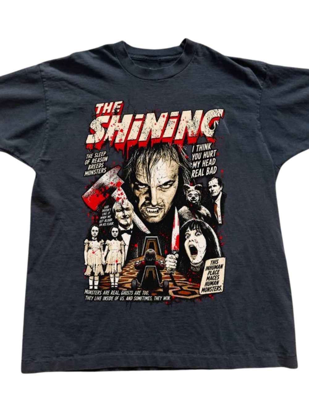 The Shining Classic Horror Movie Jack Torrance Halloween Tee, Vintage Gildan Tee